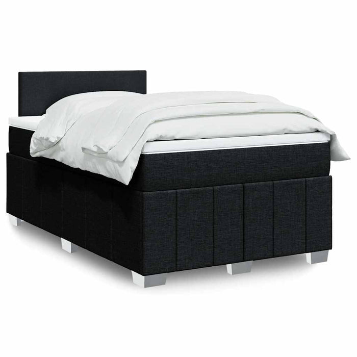 Pat box spring cu saltea, negru, 120x200 cm, textil - WALTI WALTI