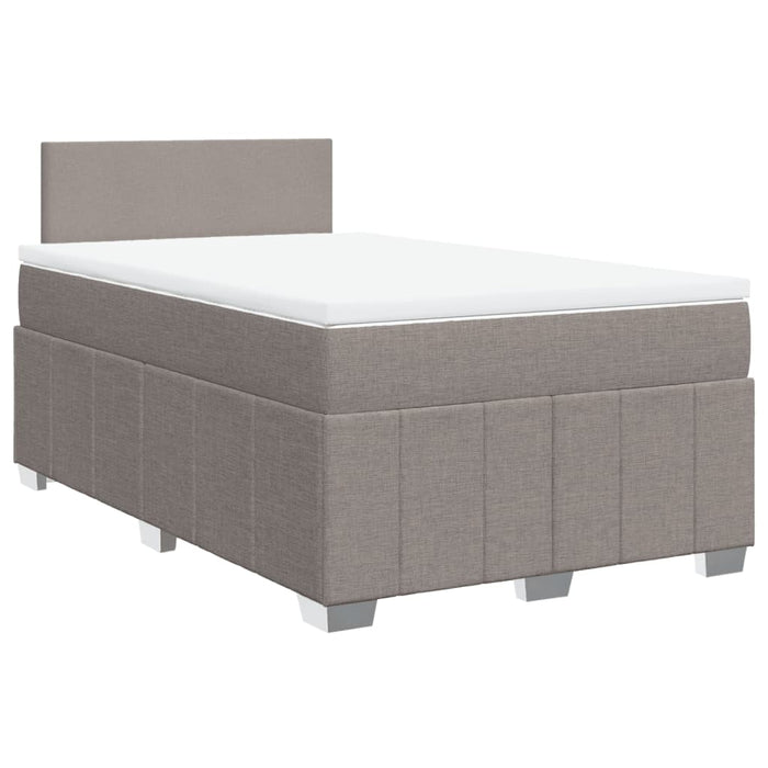 Pat box spring cu saltea, gri taupe, 120x200 cm, textil WALTI