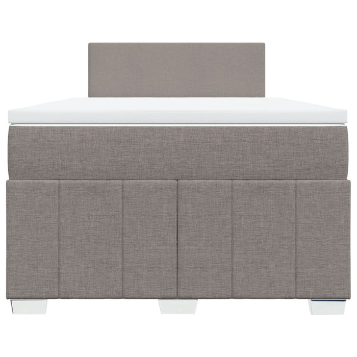 Pat box spring cu saltea, gri taupe, 120x200 cm, textil WALTI