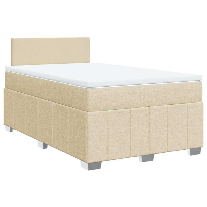 Pat box spring cu saltea, crem, 120x200 cm, textil - WALTI WALTI