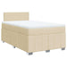 Pat box spring cu saltea, crem, 120x200 cm, textil - WALTI WALTI