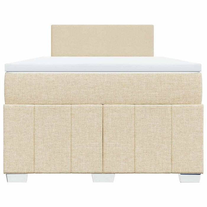 Pat box spring cu saltea, crem, 120x200 cm, textil - WALTI WALTI