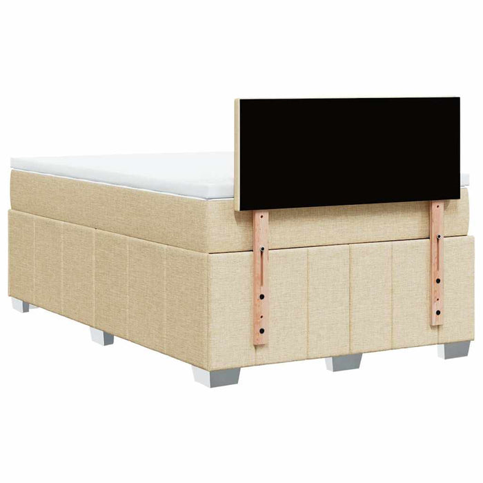 Pat box spring cu saltea, crem, 120x200 cm, textil - WALTI WALTI