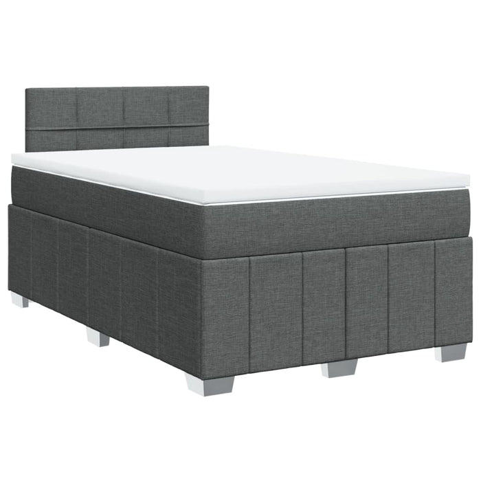 Pat box spring cu saltea, gri închis, 120x200 cm, textil - WALTI WALTI