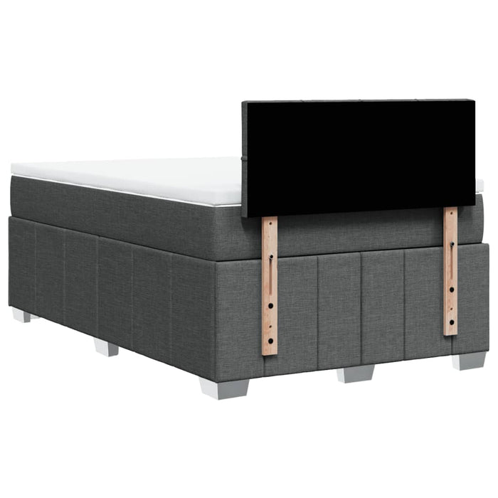 Pat box spring cu saltea, gri închis, 120x200 cm, textil - WALTI WALTI