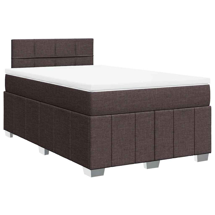 Pat box spring cu saltea, maro închis, 120x200 cm, textil WALTI