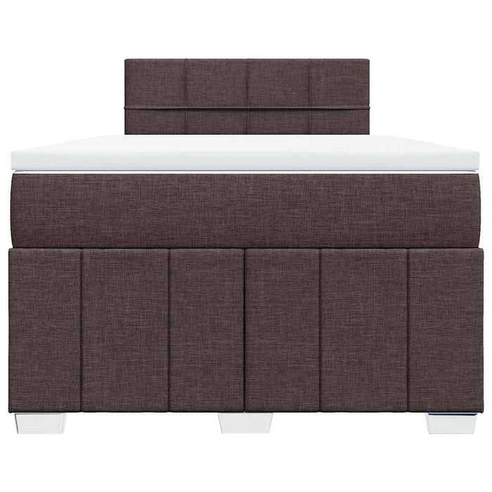 Pat box spring cu saltea, maro închis, 120x200 cm, textil WALTI