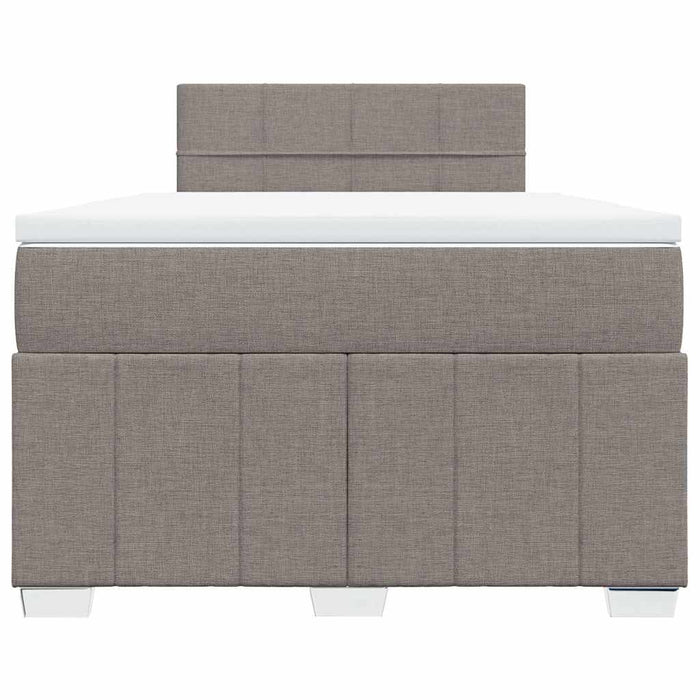 Pat box spring cu saltea, gri taupe, 120x200 cm, textil WALTI