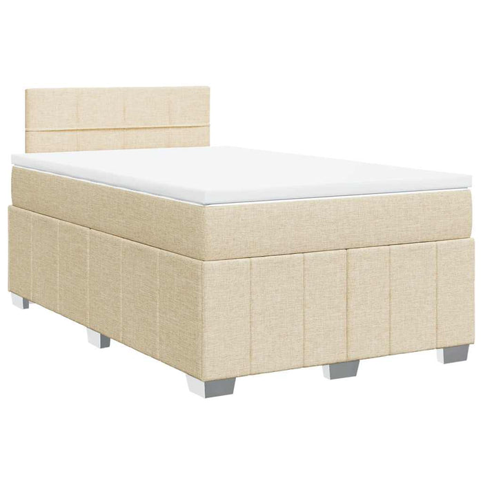 Pat box spring cu saltea, crem, 120x200 cm, textil - WALTI WALTI