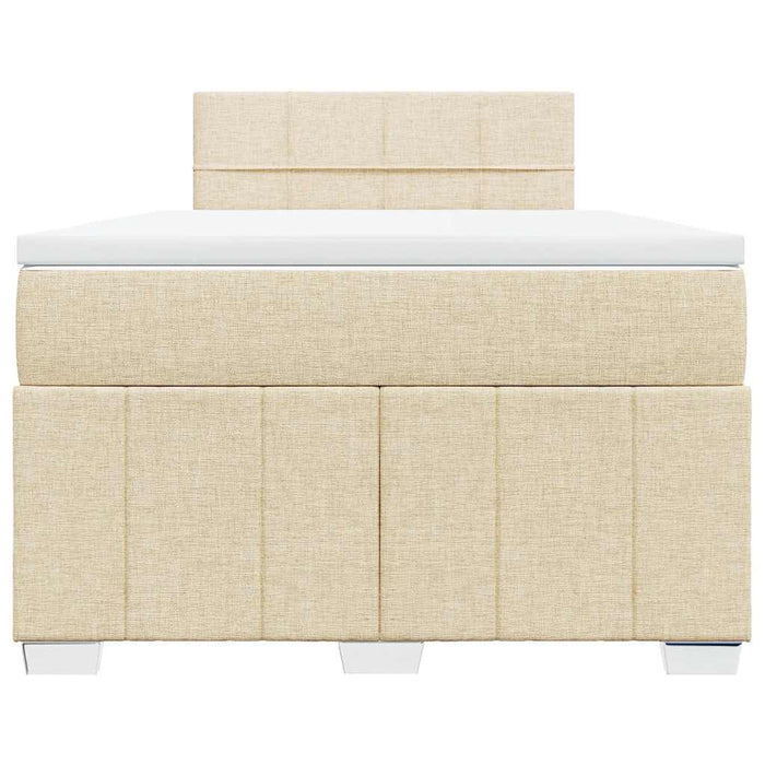 Pat box spring cu saltea, crem, 120x200 cm, textil - WALTI WALTI