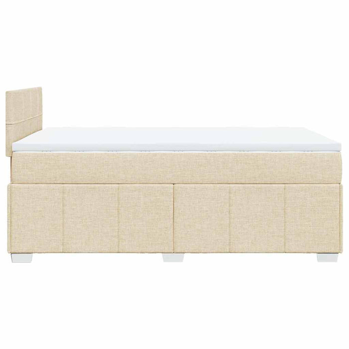 Pat box spring cu saltea, crem, 120x200 cm, textil - WALTI WALTI