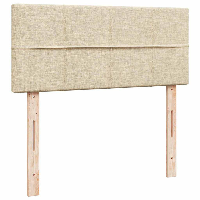 Pat box spring cu saltea, crem, 120x200 cm, textil - WALTI WALTI