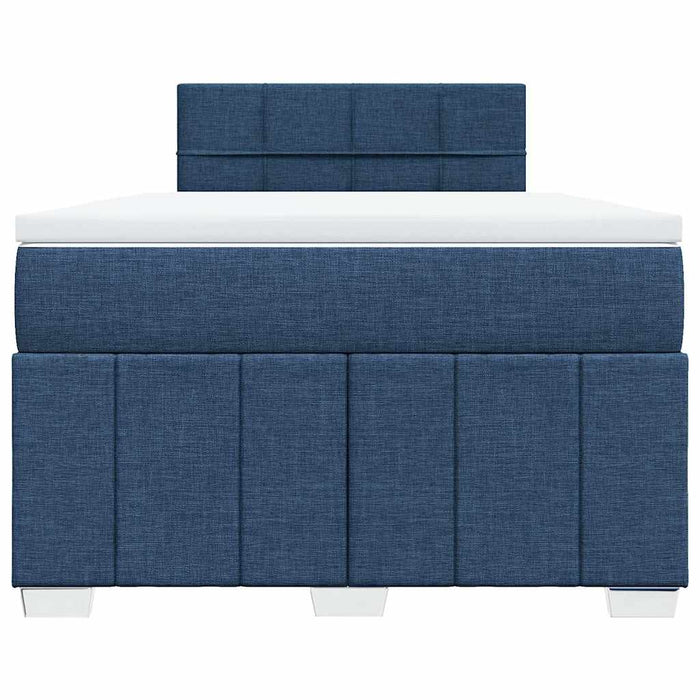 Pat box spring cu saltea, albastru, 120x200 cm, textil - WALTI WALTI