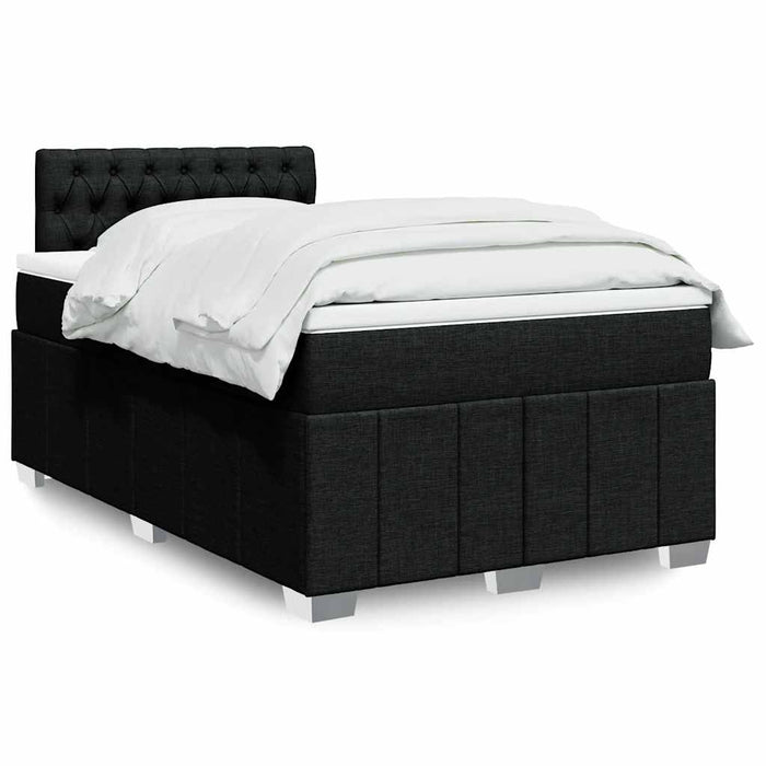 Pat box spring cu saltea, negru, 120x200 cm, textil - WALTI WALTI
