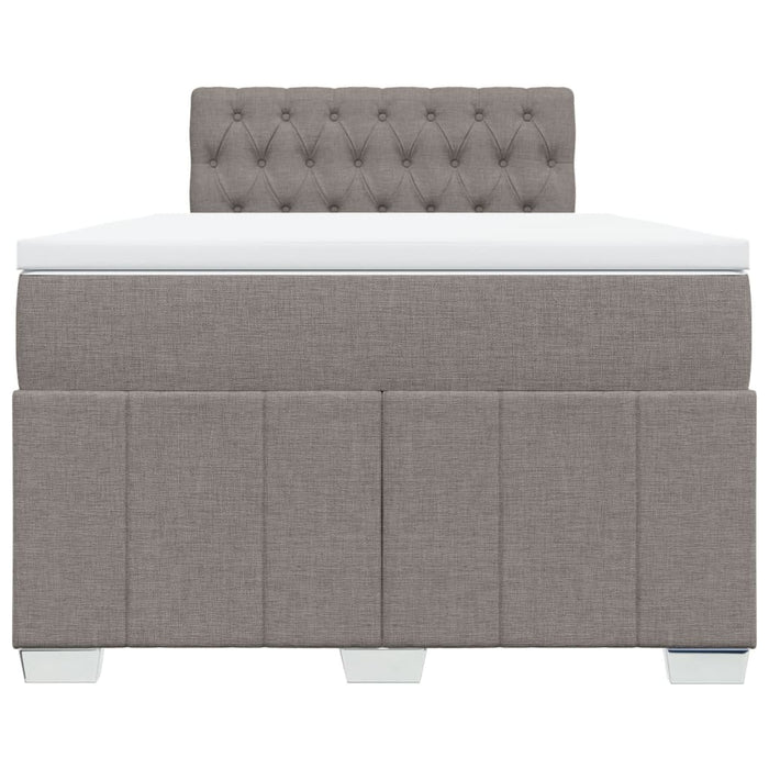 Pat box spring cu saltea, gri taupe, 120x200 cm, textil WALTI