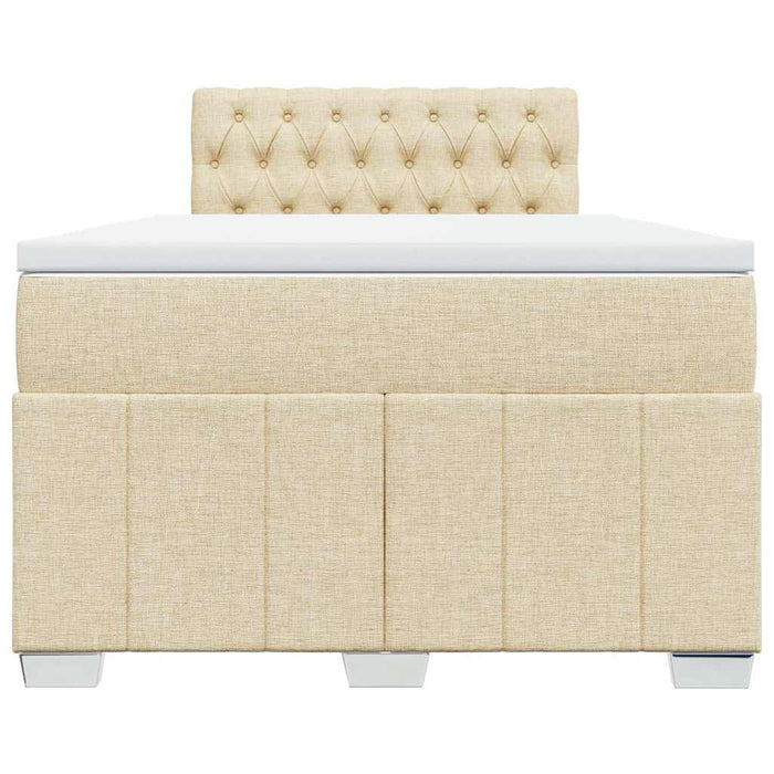 Pat box spring cu saltea, crem, 120x200 cm, textil - WALTI WALTI