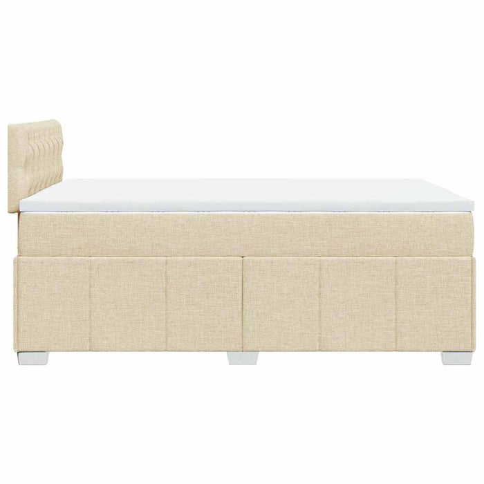 Pat box spring cu saltea, crem, 120x200 cm, textil - WALTI WALTI