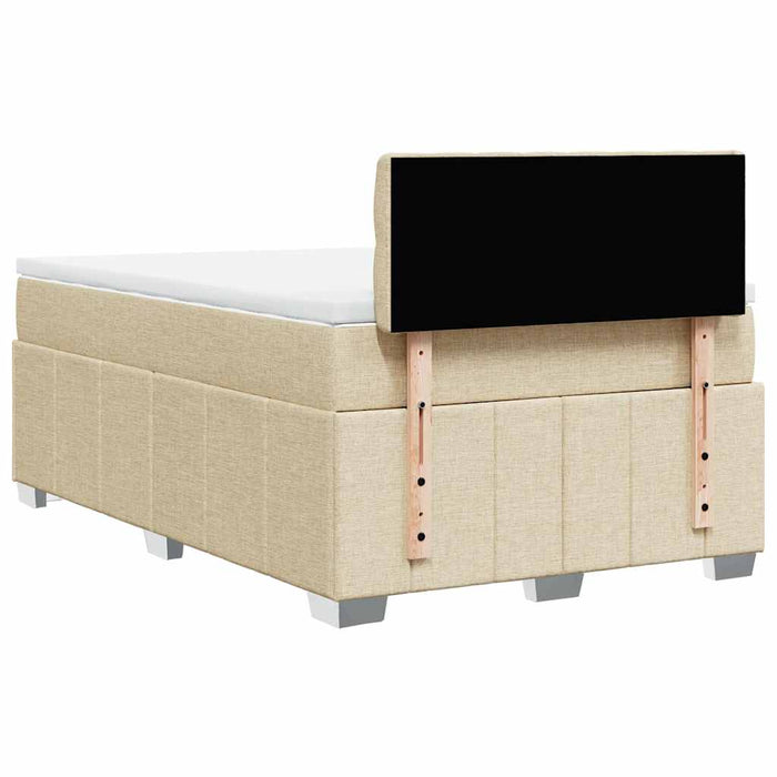 Pat box spring cu saltea, crem, 120x200 cm, textil - WALTI WALTI