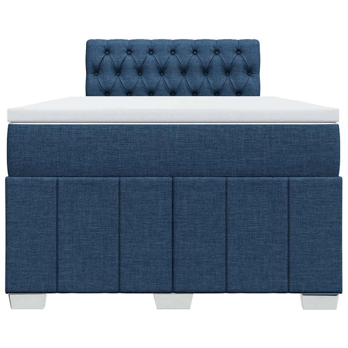 Pat box spring cu saltea, albastru, 120x200 cm, textil - WALTI WALTI