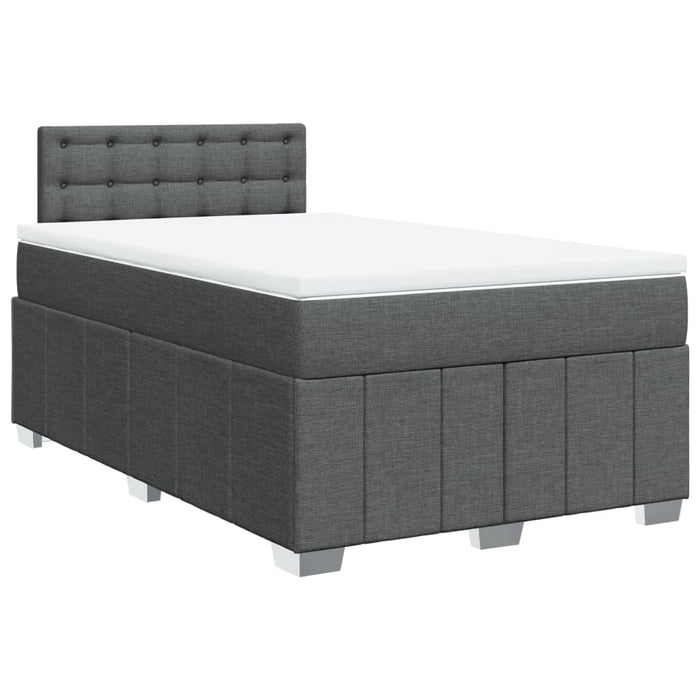 Pat box spring cu saltea, gri închis, 120x200 cm, textil - WALTI WALTI