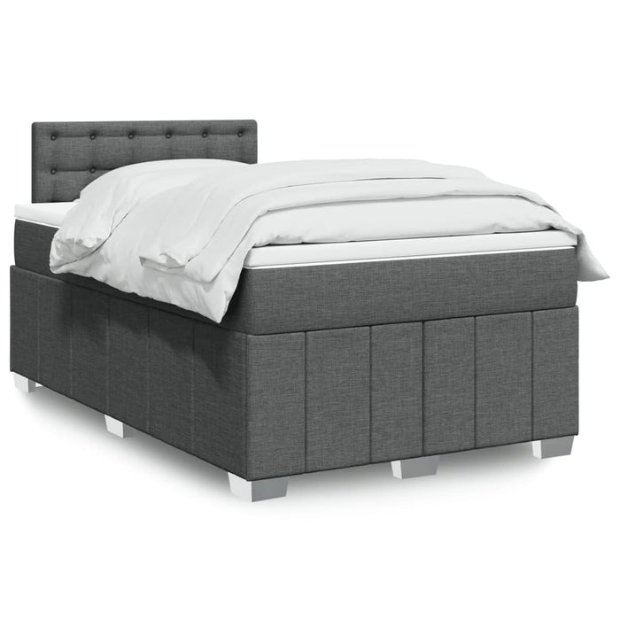 Pat box spring cu saltea, gri închis, 120x200 cm, textil - WALTI WALTI
