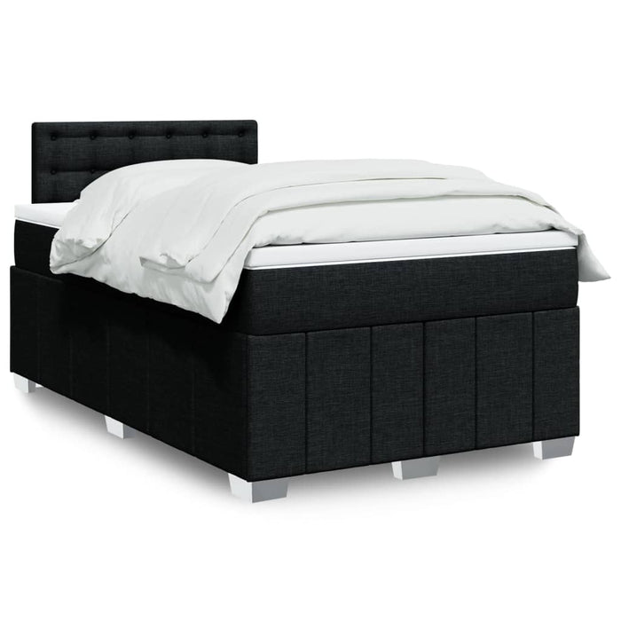 Pat box spring cu saltea, negru, 120x200 cm, textil - WALTI WALTI