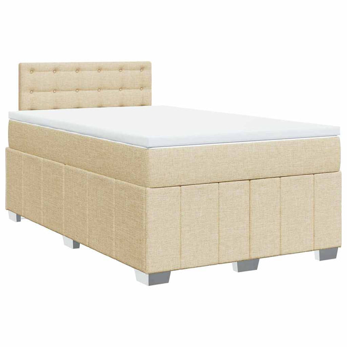 Pat box spring cu saltea, crem, 120x200 cm, textil - WALTI WALTI