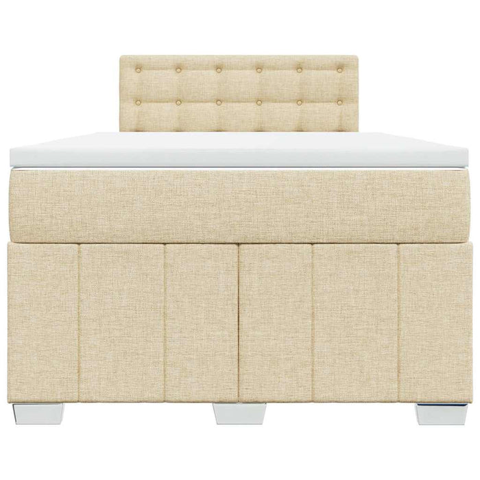 Pat box spring cu saltea, crem, 120x200 cm, textil - WALTI WALTI