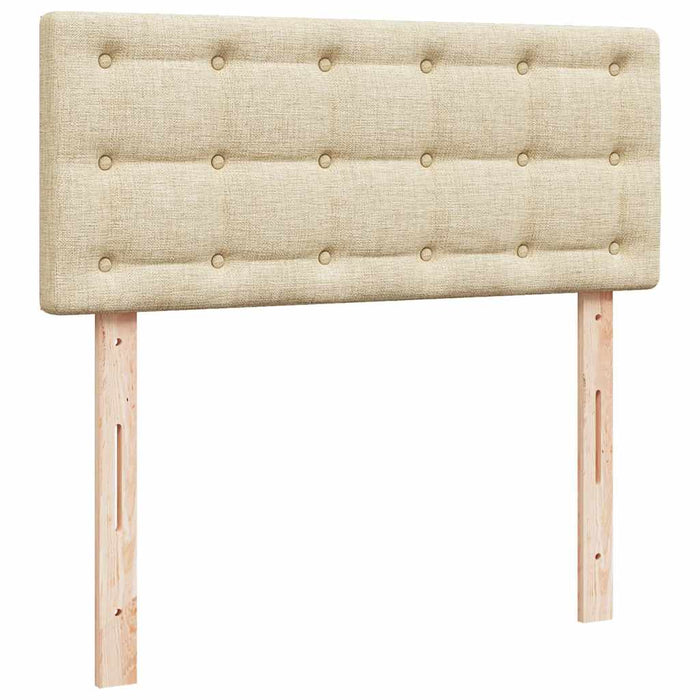 Pat box spring cu saltea, crem, 120x200 cm, textil - WALTI WALTI