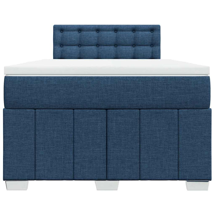 Pat box spring cu saltea, albastru, 120x200 cm, textil - WALTI WALTI