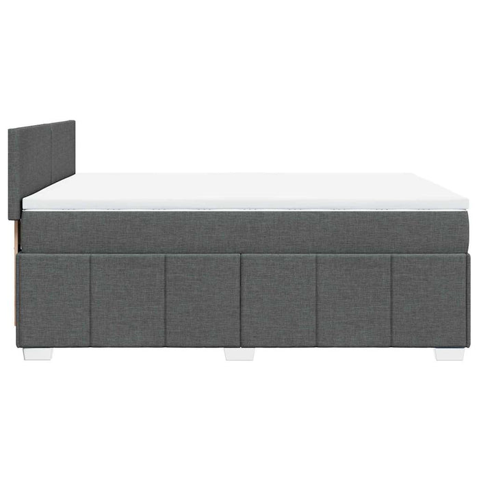 Pat box spring cu saltea, gri închis, 140x190 cm, textil - WALTI WALTI