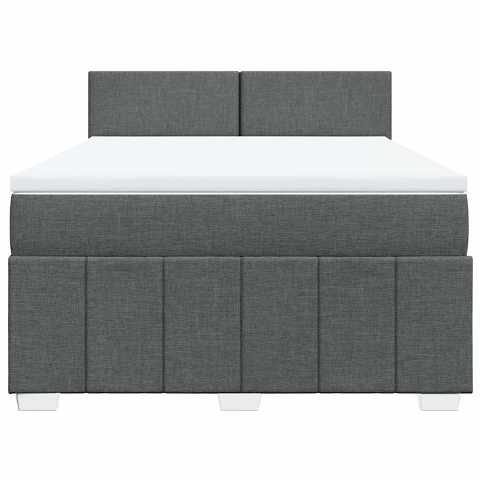 Pat box spring cu saltea, gri închis, 140x190 cm, textil - WALTI WALTI
