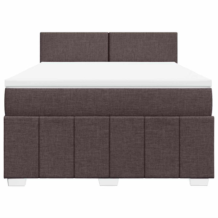 Pat box spring cu saltea, maro închis, 140x200 cm, textil - WALTI WALTI