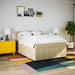 Pat box spring cu saltea, crem, 140x200 cm, textil - WALTI WALTI