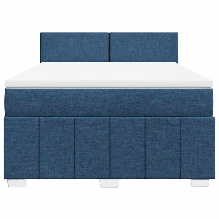 Pat box spring cu saltea, albastru, 140x200 cm, textil - WALTI WALTI