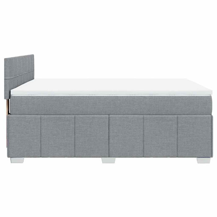 Pat box spring cu saltea, gri deschis, 140x190 cm, textil - WALTI WALTI