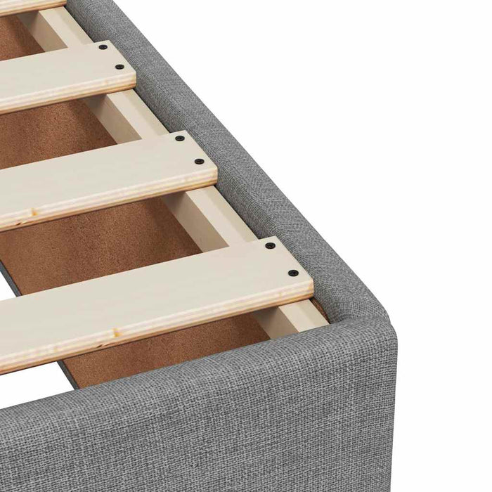 Pat box spring cu saltea, gri deschis, 140x190 cm, textil - WALTI WALTI