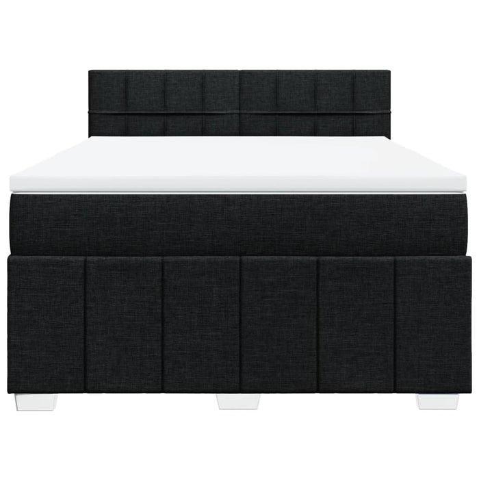 Pat box spring cu saltea, negru, 140x190 cm, textil - WALTI WALTI