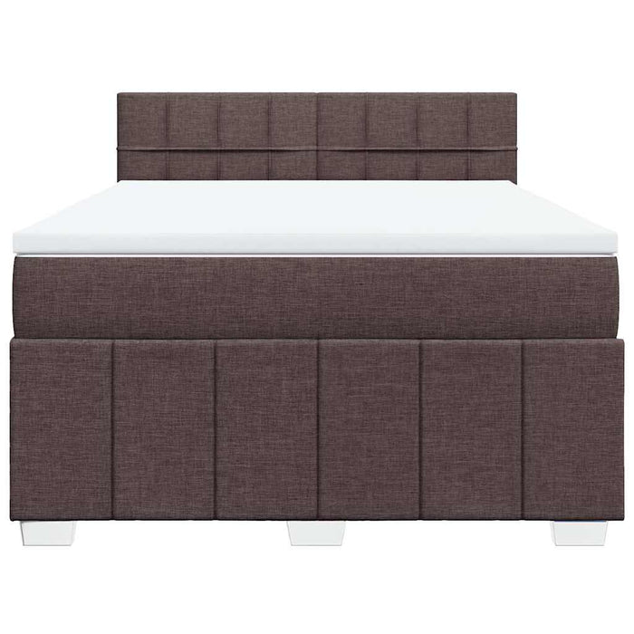 Pat box spring cu saltea, maro închis, 140x200 cm, textil - WALTI WALTI