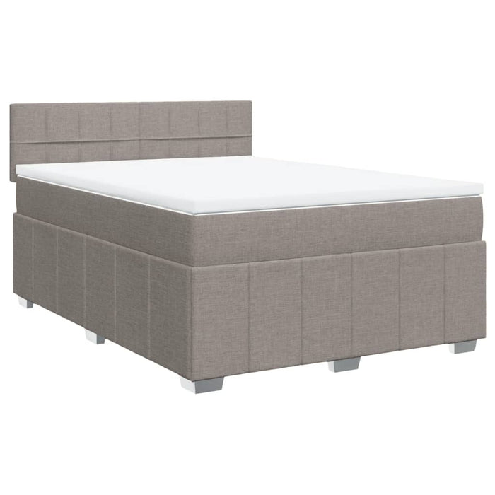 Pat box spring cu saltea, gri taupe, 140x200 cm, textil - WALTI WALTI