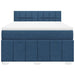 Pat box spring cu saltea, albastru, 140x200 cm, textil - WALTI WALTI