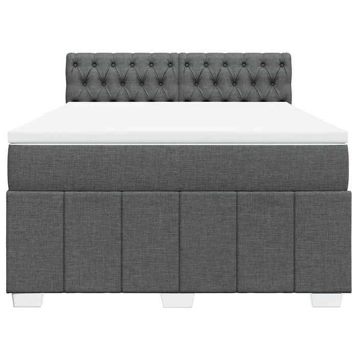 Pat box spring cu saltea, gri închis, 140x190 cm, textil - WALTI WALTI