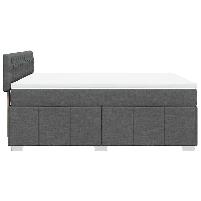 Pat box spring cu saltea, gri închis, 140x190 cm, textil - WALTI WALTI
