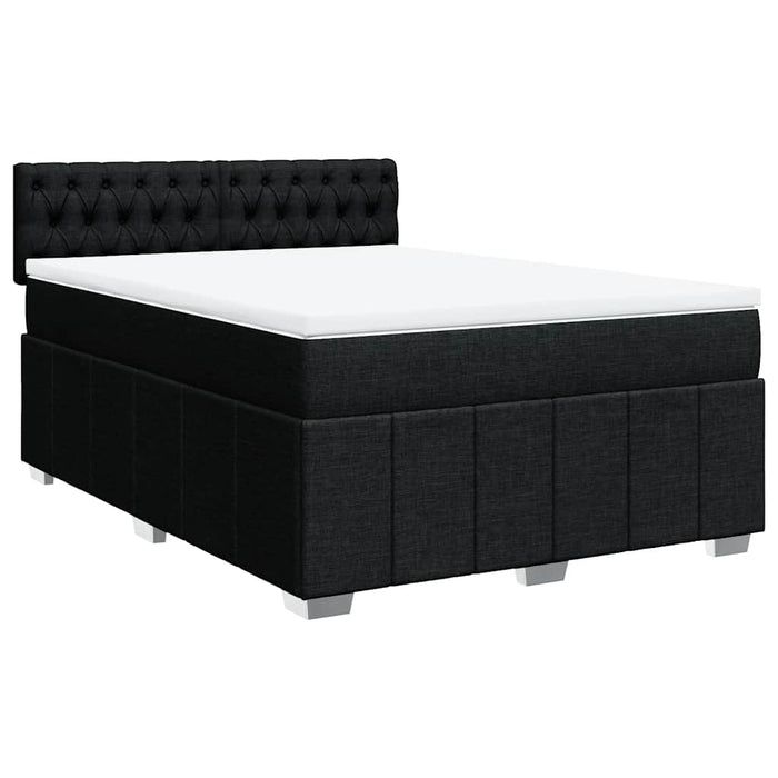 Pat box spring cu saltea, negru, 140x190 cm, textil - WALTI WALTI