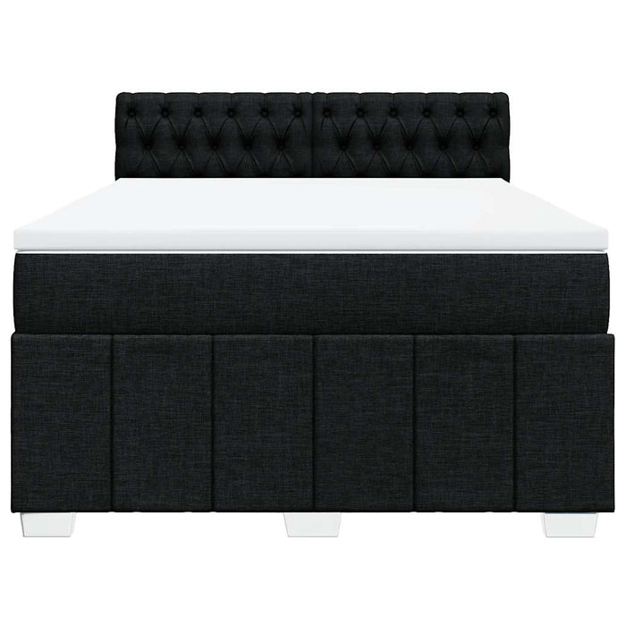 Pat box spring cu saltea, negru, 140x190 cm, textil - WALTI WALTI