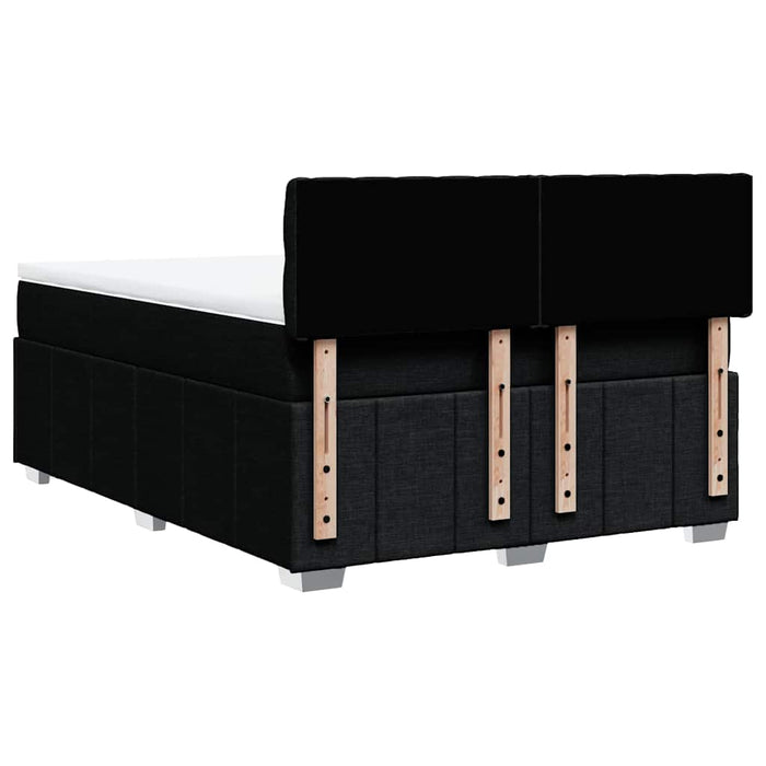 Pat box spring cu saltea, negru, 140x190 cm, textil - WALTI WALTI