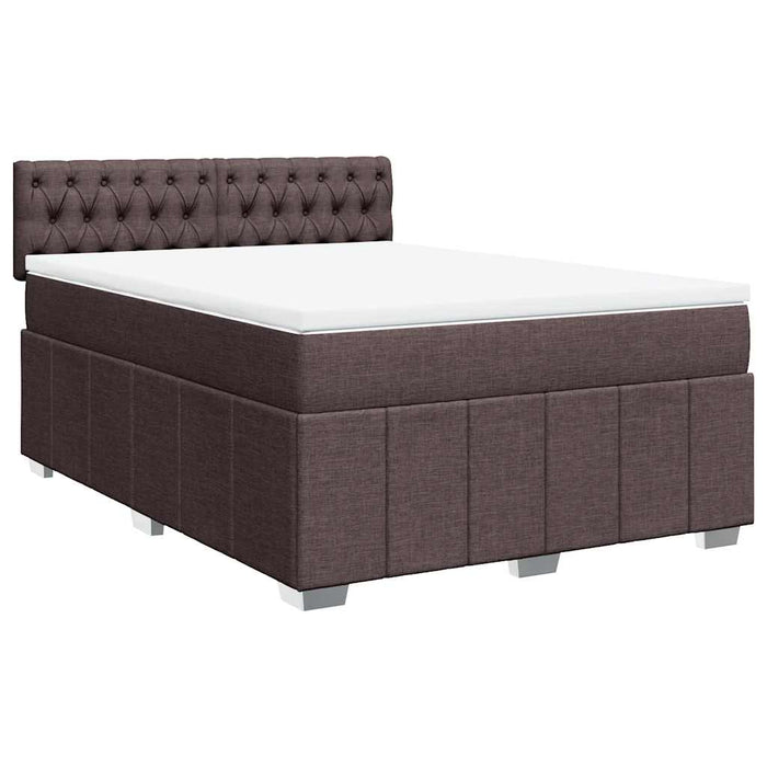 Pat box spring cu saltea, maro închis, 140x200 cm, textil - WALTI WALTI
