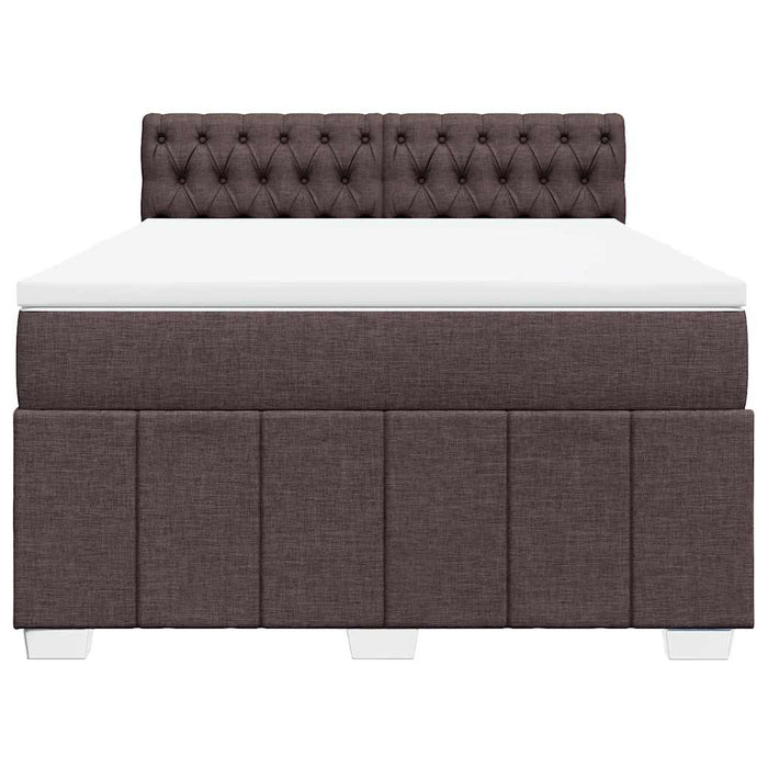 Pat box spring cu saltea, maro închis, 140x200 cm, textil - WALTI WALTI
