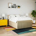 Pat box spring cu saltea, crem, 140x200 cm, textil - WALTI WALTI