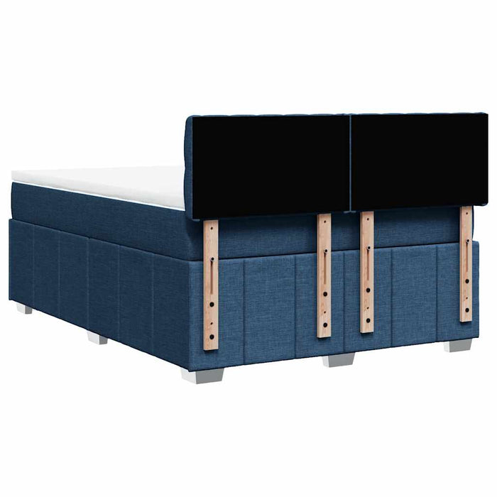 Pat box spring cu saltea, albastru, 140x200 cm, textil - WALTI WALTI